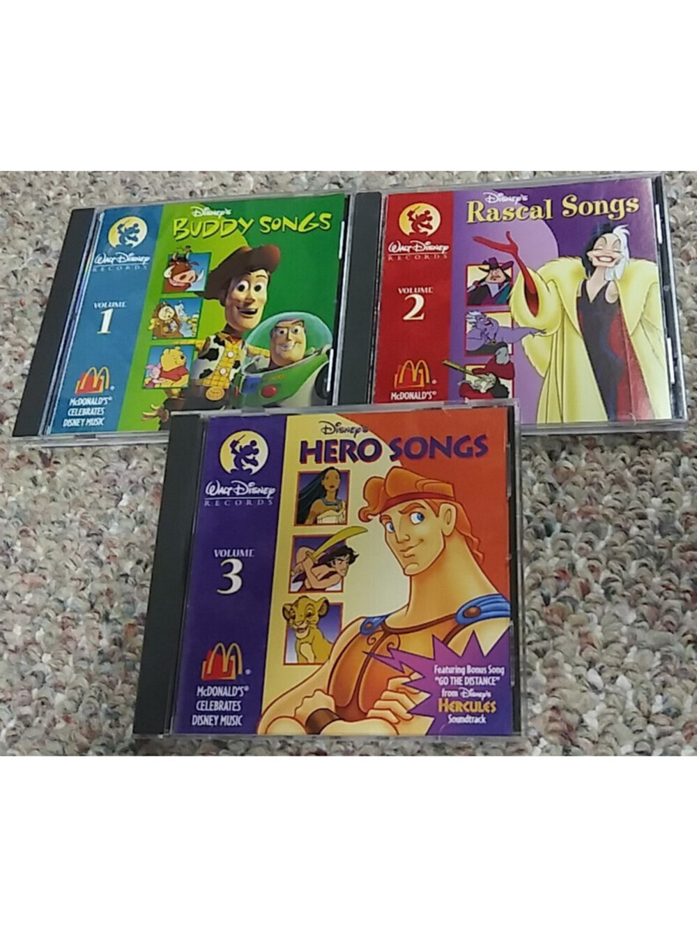 McDonald's Celebrates Disney Music 3-CD Set - Buddy Songs, Rascal Songs, Hero S